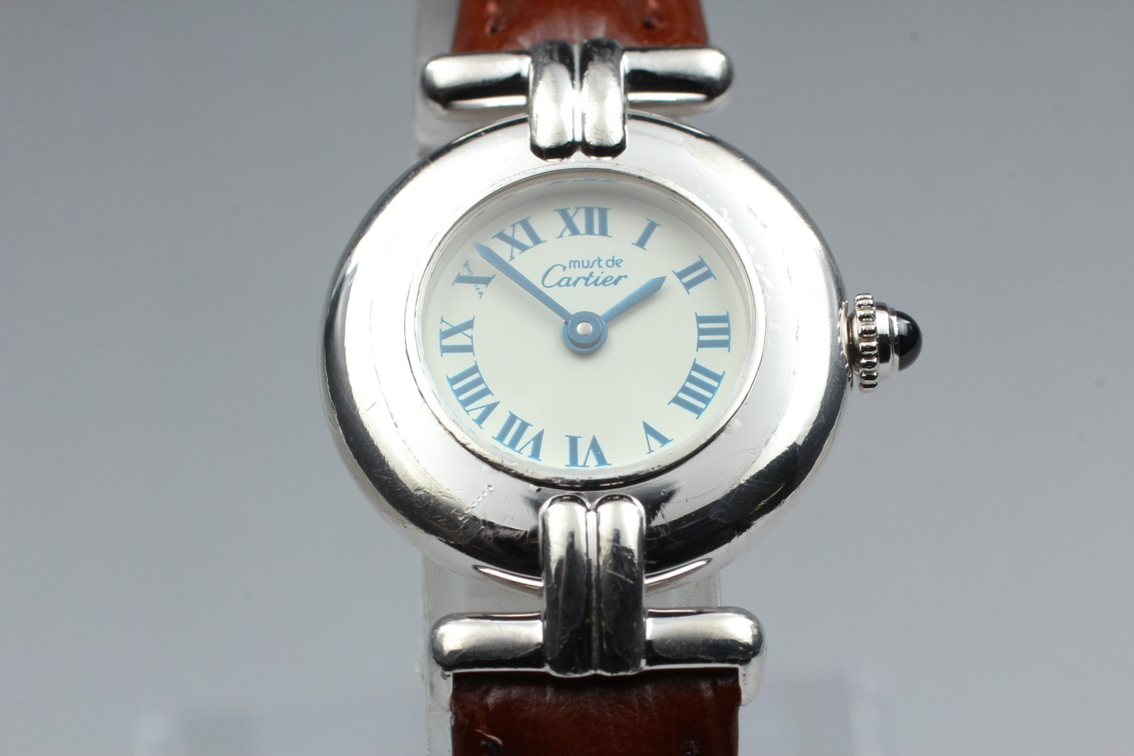 Vintage [Exc+4] Cartier Must Colisee Vermeil 690002 Silver Women's Quartz Watch