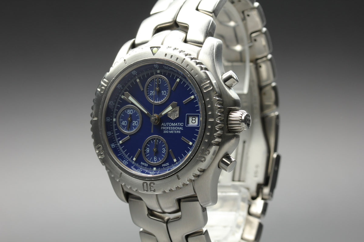 Tag Heuer Link Chronograph CT2110 Blue Dial Date 41m Automatic Men’s Watch [Box]