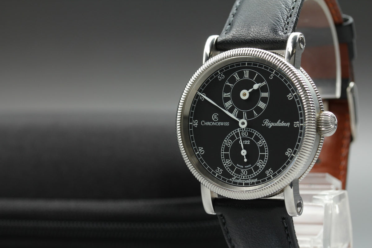 CHRONOSWISS Regulator CH1223 Automatic Black Dial Men's Watch 34mm From JAPAN