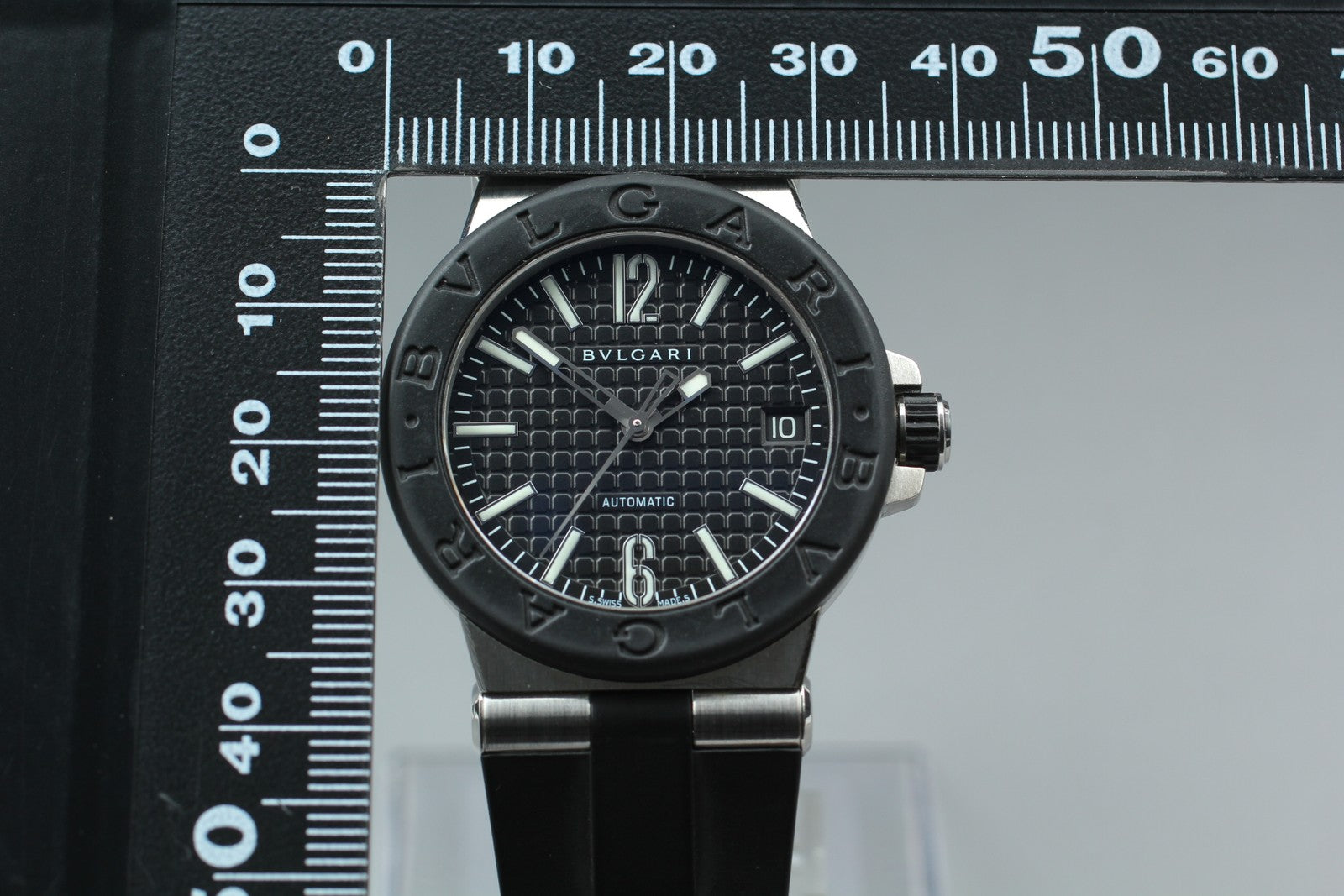 BVLGARI Diagono DG35SV Black Dial Automatic Men's Watch 36mm JAPAN