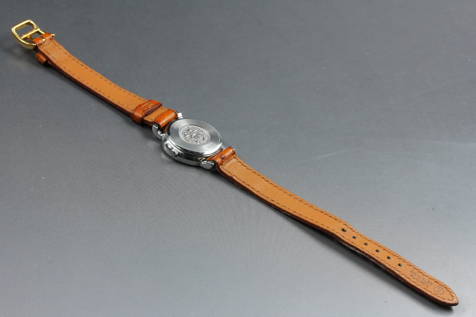 Vintage HERMES Sellier SE4.220 Gold Brown "Z" 24mm Woman's Quartz Watch