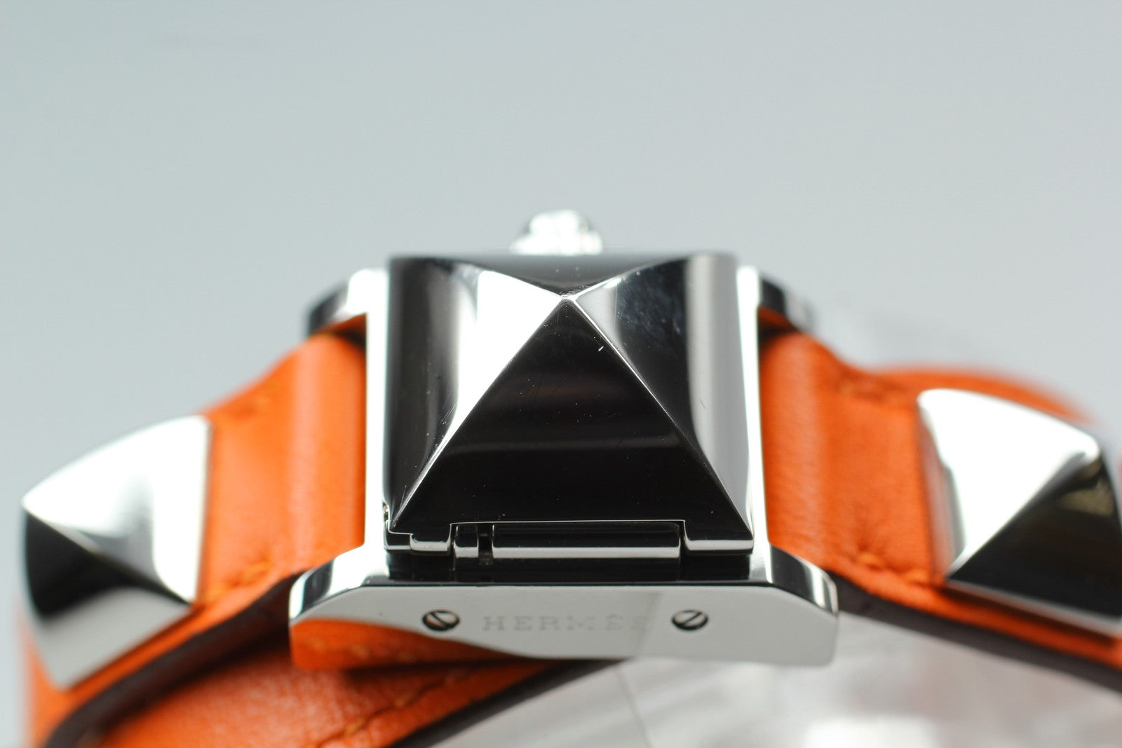 [Exc+5] HERMES Medor ME2.110 Silver Orange 17mm Woman's Watch Quartz From JAPAN