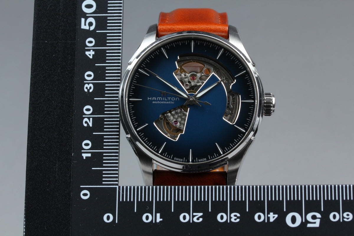HAMILTON Jazzmaster Open Heart H326750 Blue Brown 39mm AT Men's Watch [Box]