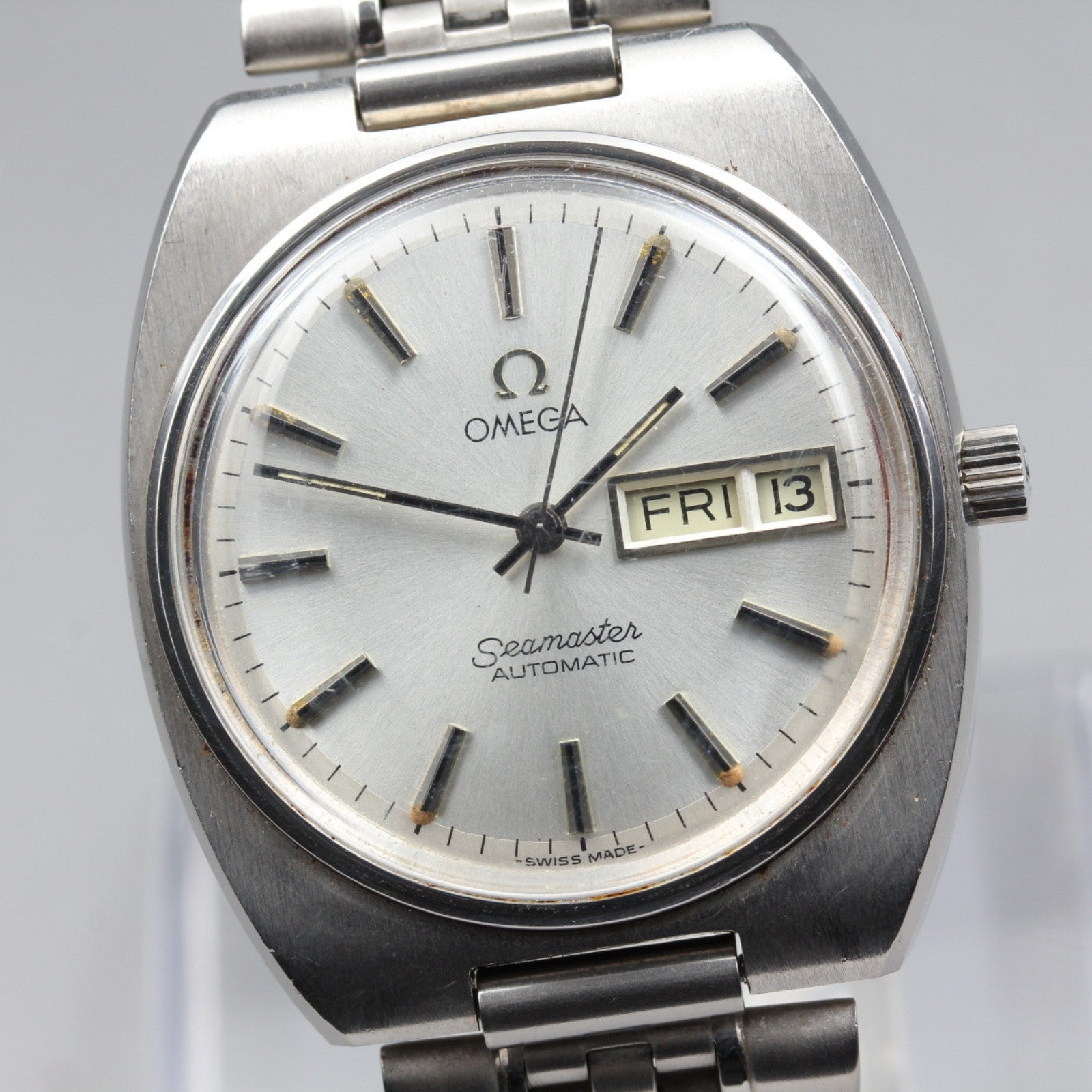 [Exc+5] Vintage OMEGA Seamaster 166.0216 Automatic Silver Men's Watch 35mm JAPAN