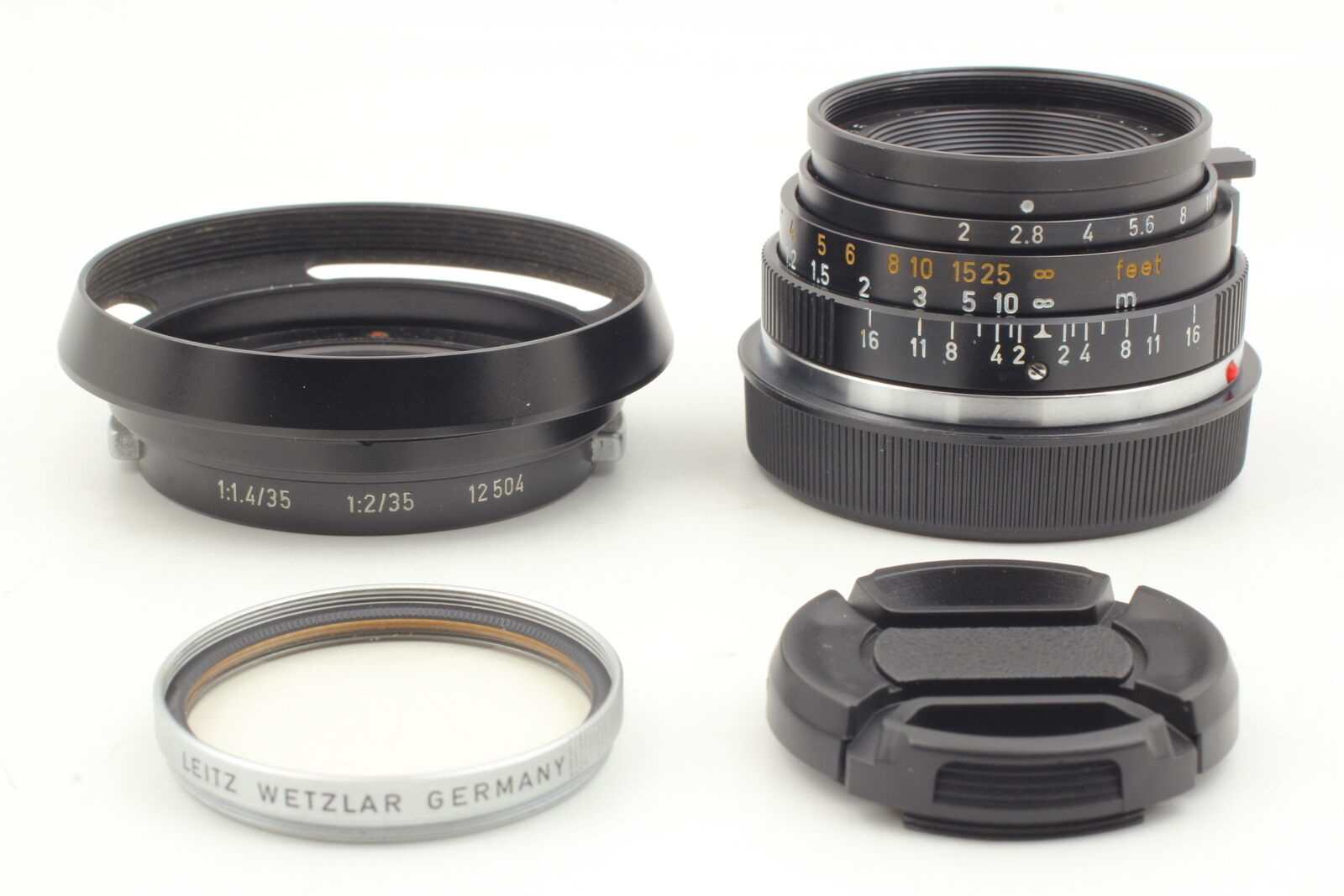 Cla'd [N MINT w/Hood ] Leica Leitz Summicron  35mm f2 Canada M-mount Lens JAPAN