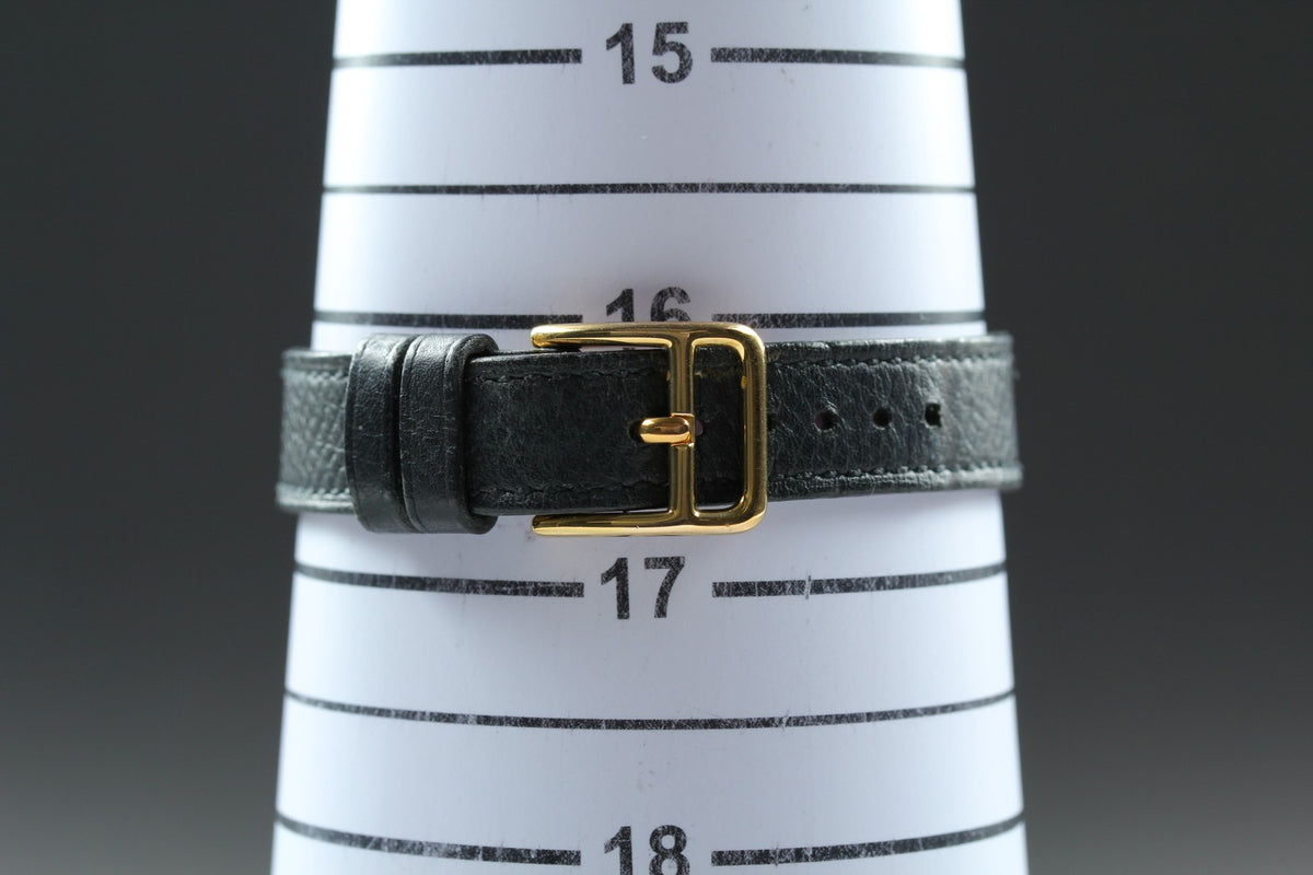 HERMES Kelly Watch Gold Black Leather "A" Woman's Quartz Watch Vintage [Box]