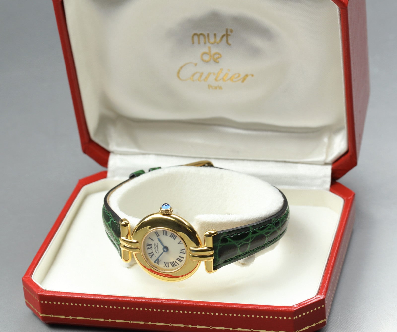 Vintage [Near MINT- Box] Cartier Must Colisee Vermeil 590002 Women's Qz Watch