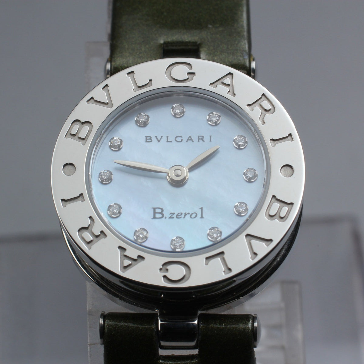 New Batt BVLGARI B-zero1 BZ22S Quartz Blue Dial Women's Watch 22mm JAPAN Box