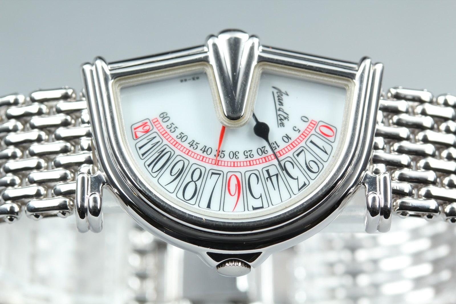 Vintage Jean d'eve Sectora 28mm White Dial Silver Bracelet Unisex Quartz Watch