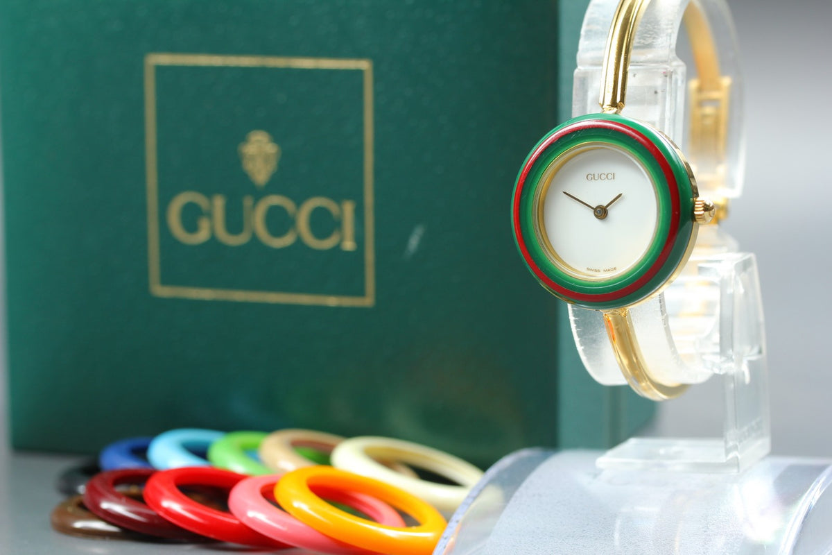 New Batt GUCCI Change Bezel 11/12.2 Quartz Women's Watch 12Color From JAPAN Box