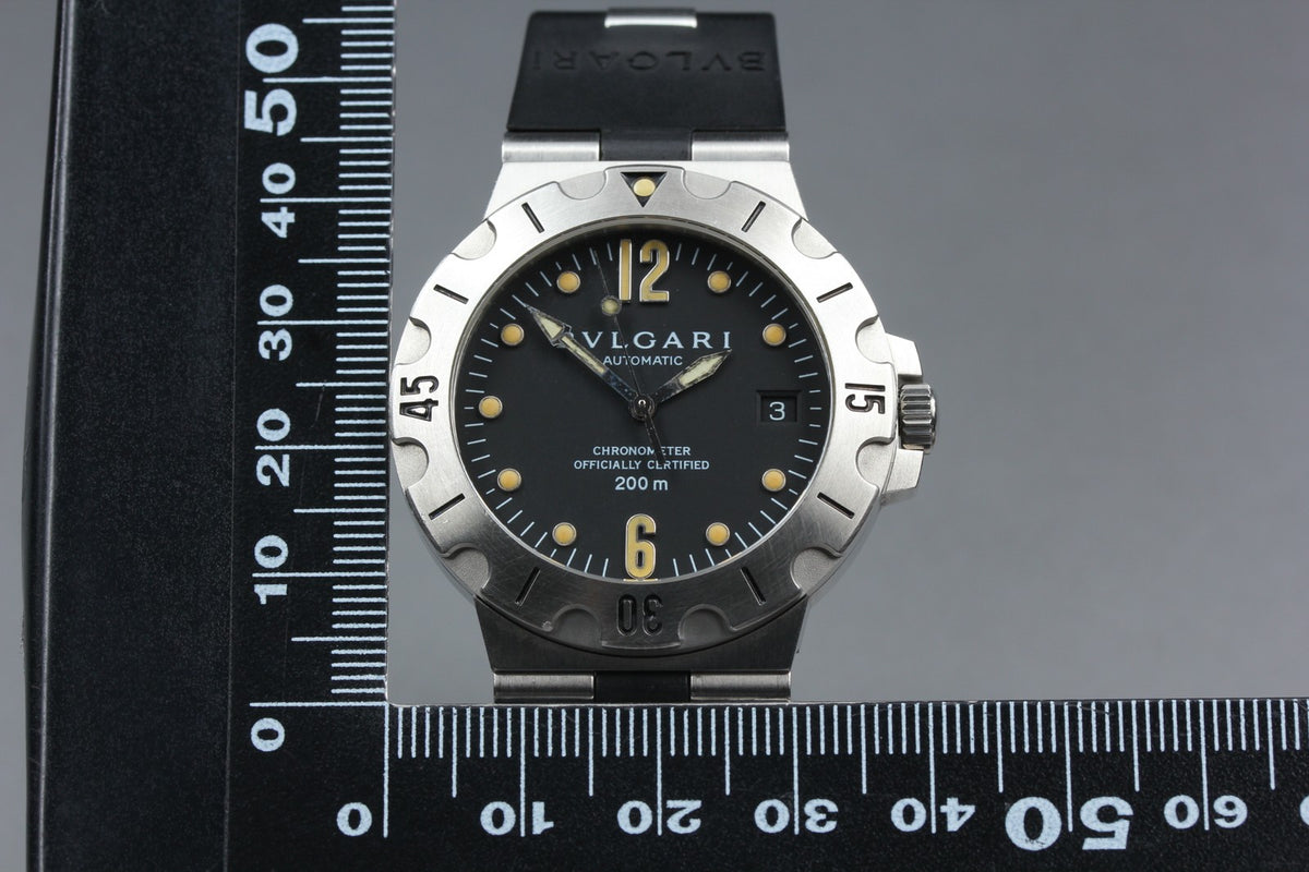 BVLGARI Diagono Scuba SD38S Black Dial Rubber 38mm Automatic Men's Watch [Box]