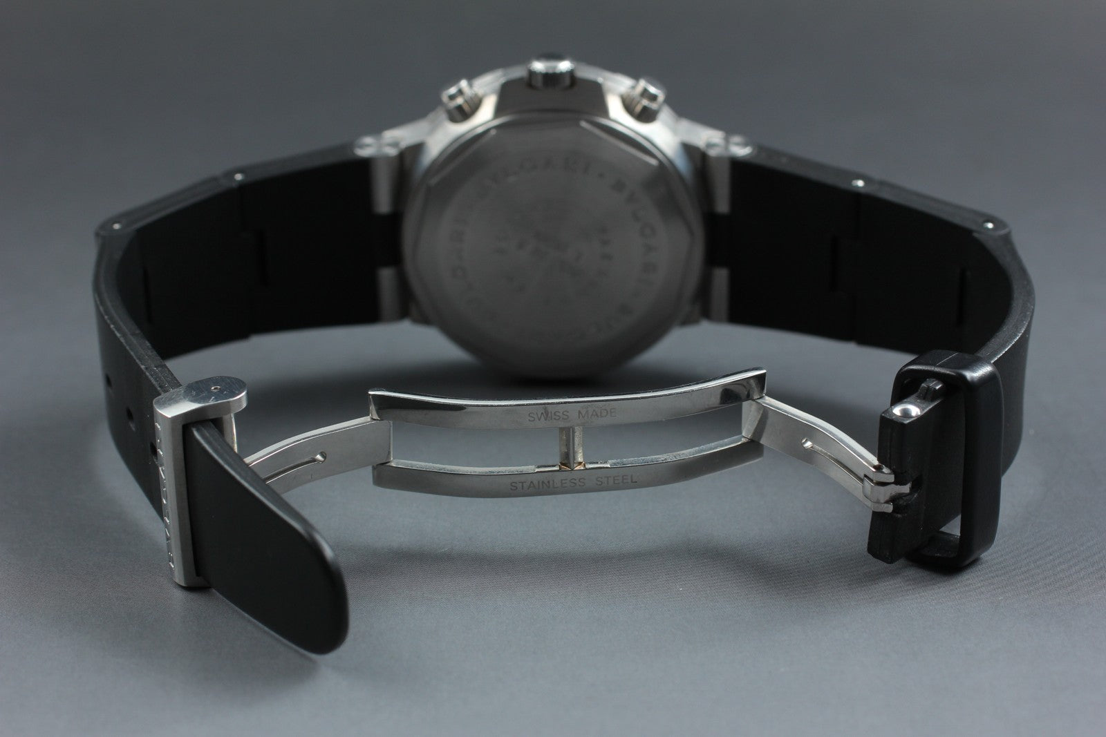 Exc+5* BVLGARI Diagono Scuba SCB38S Automatic Black Men's Watch 38mm From JAPAN