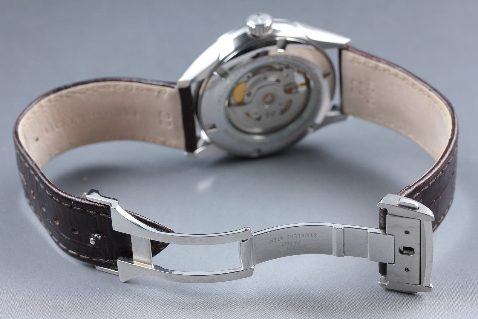 [Exc+5 Box] HAMILTON Jazzmaster H327050 Open Heart Brown Automatic Men's Watch