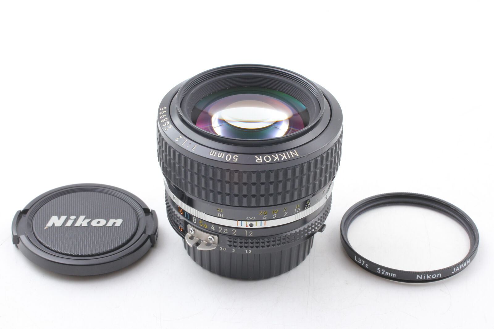 SIC S/N 268xxx [Near MINT w/Hood] Nikon Ais Ai-s Nikkor 50mm f1.2 MF Lens JAPAN