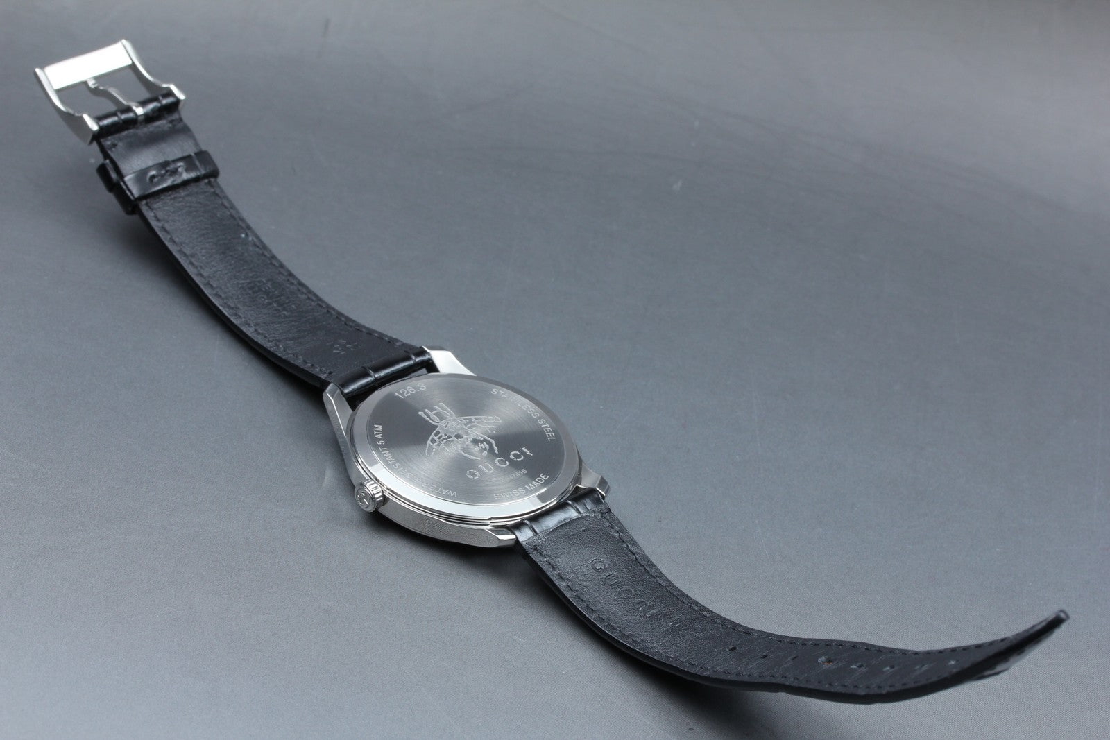 [Near MINT Box] Gucci G-Timeless Moonphase 126.3 YA126327 Black Men's Qz Watch