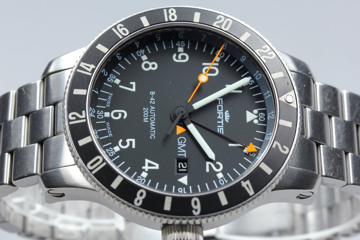 Overhauled FORTIS Cosmo Note 649.10.148.3 Automatic Men's Watch 44mm JAPAN