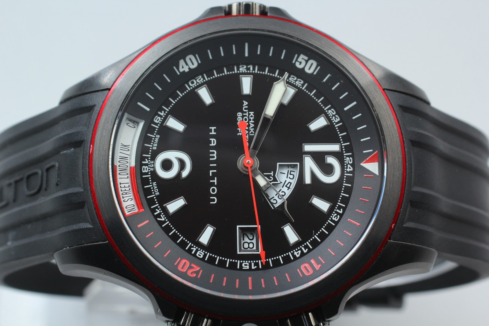Hamilton Khaki Navy H775850 GMT Diver Automatic Black Men's Watch 43mm *N MINT