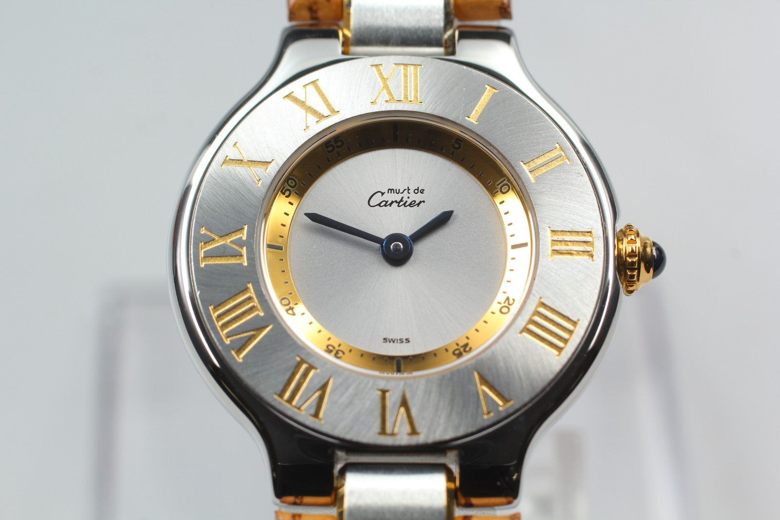 [Near MINT- Box] Cartier Must de Cartier 21 1340 Silver 27mm Women's Qz Watch