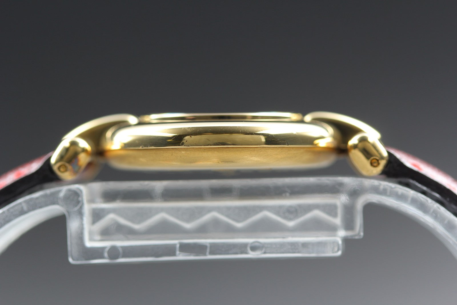Vintage [Near MINT-] Cartier Must Colisee Vermeil 590002 Red Women's Qz Watch
