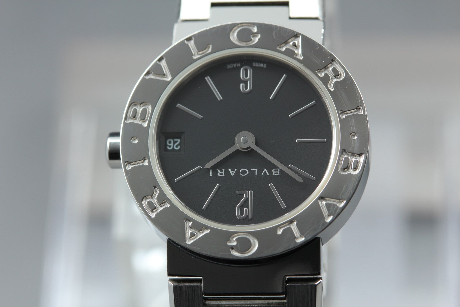 BVLGARI BVLGARIBVLGARI BB23SS Black Dial Quartz Women's Date Watch 22mm JAPAN