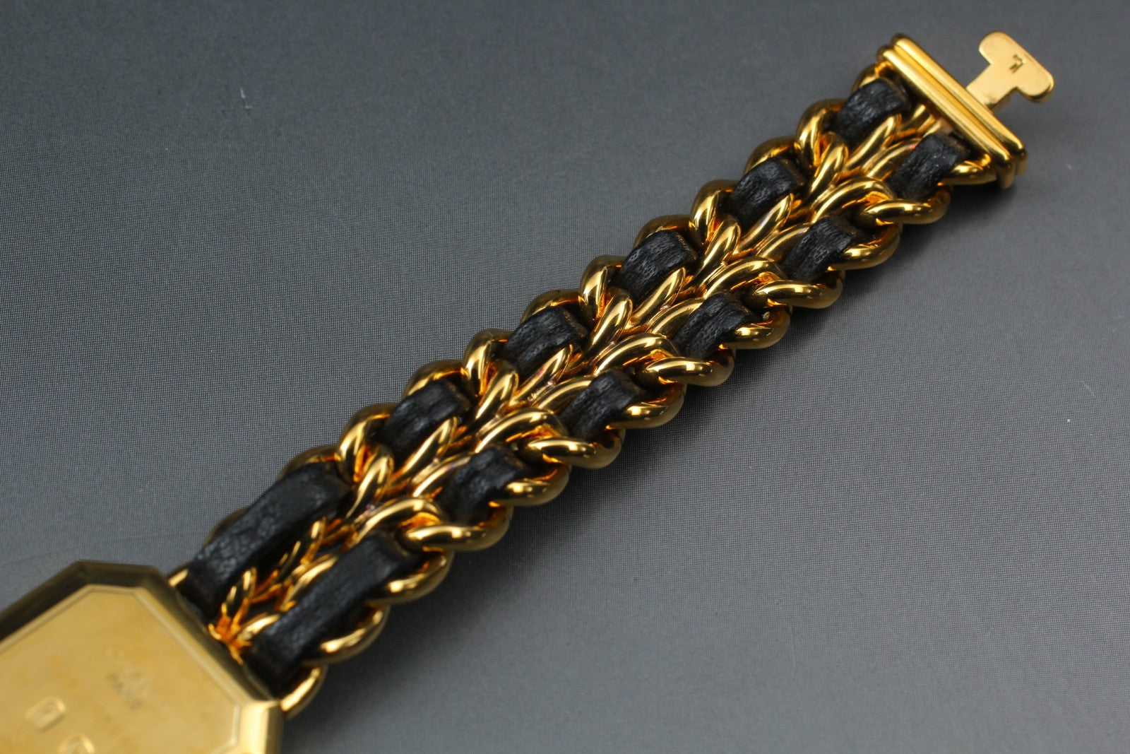 [Exc+5 Box] CHANEL Premiere L Size Black Dial 20mm Gold Quartz Women’s Watch