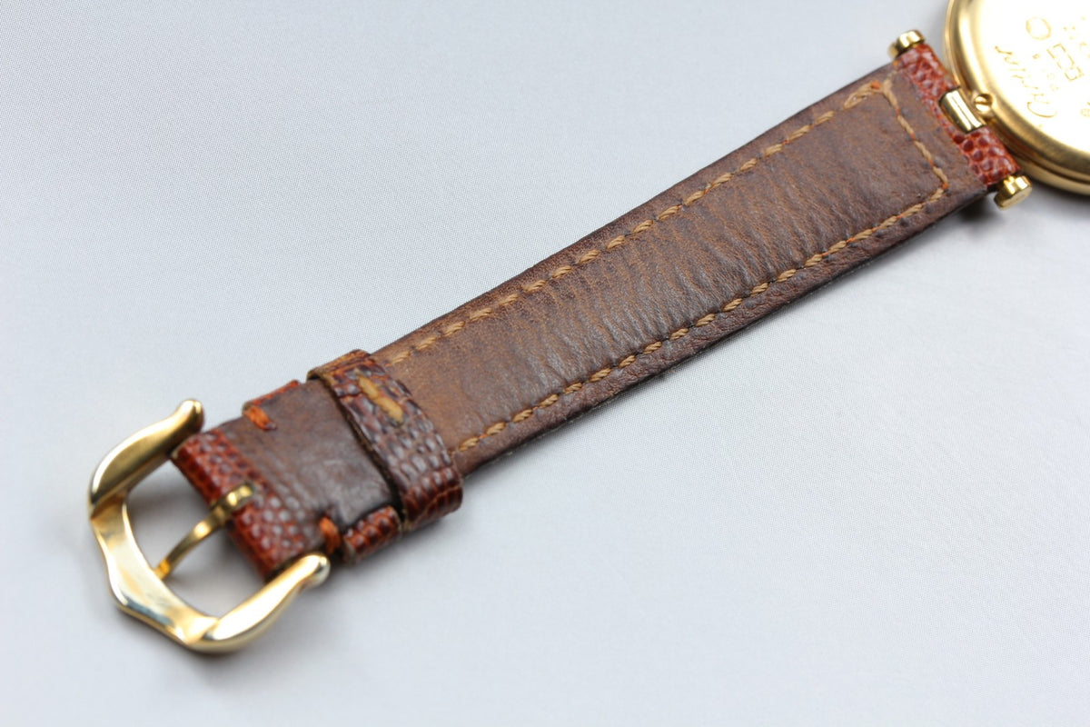 Cartier Must Vendome Vermeil Gold Brown 24mm Women's Quartz Watch Vintage [Box]