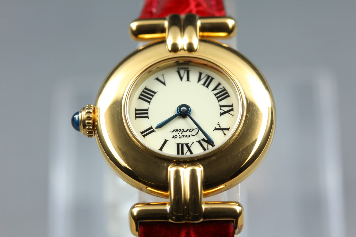 Cartier Must Colisee Vermeil 590002 Red Gold Women's Quartz Watch Vintage [Box]