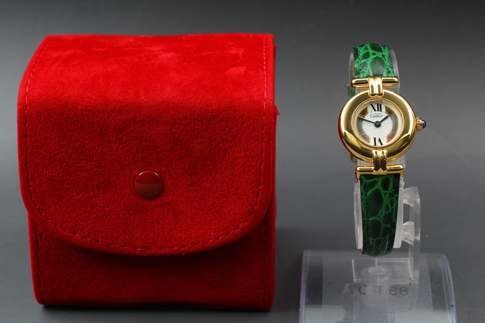 Vintage [Near MINT- Pouch] Cartier Must Colisee Vermeil 590002 Women's Qz Watch