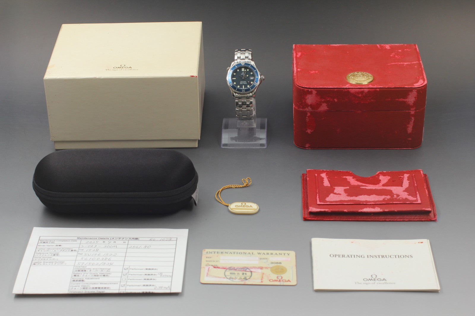 Overhauled [Exc+5 Box] OMEGA Seamaster 2561.80 300M Blue 36mm Men's Watch Quartz