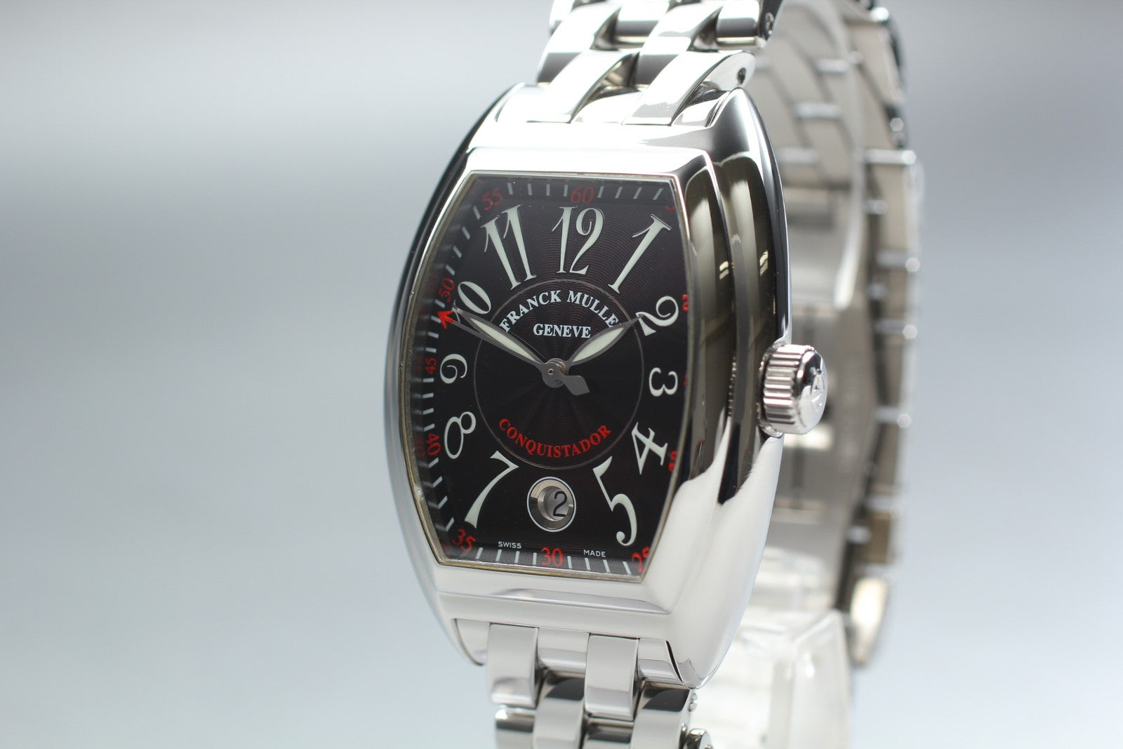 Franck Muller Conquistador 8005SC Automatic Silver Black 34mm Men's Watch [Box]