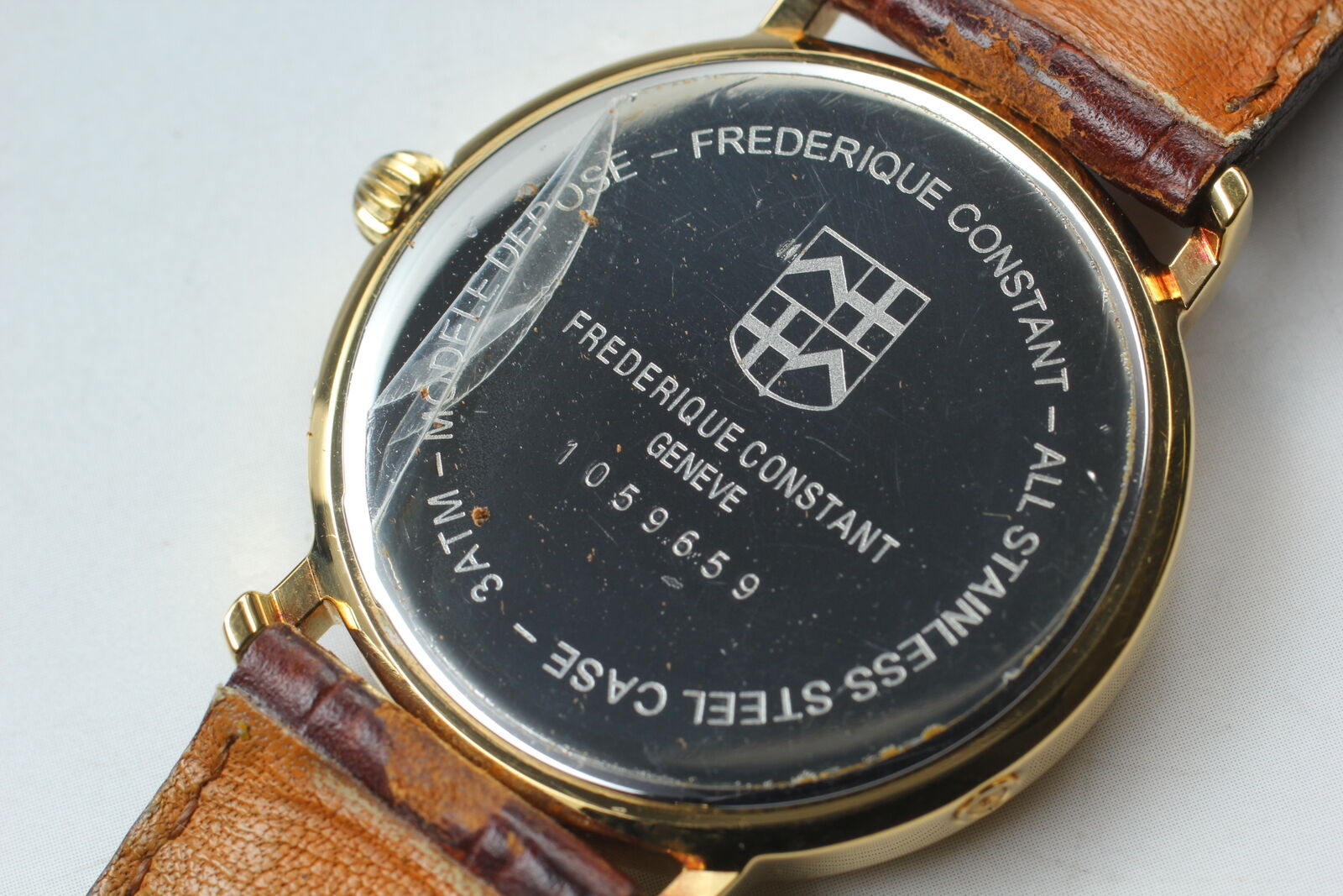 New Battery [Exc+5] Frederique Constant Moon Phase White Dial Men's Qz Watch JP