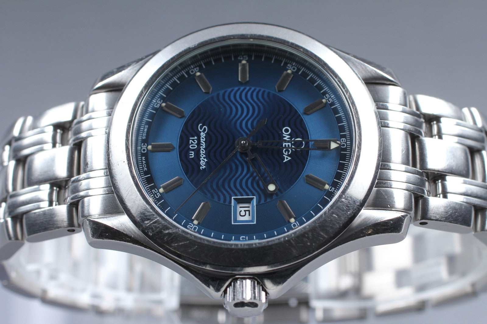 Overhauled[Exc+5] OMEGA Seamaster 120m 2511.81 Cal.1538 36mm Blue Qz Men's Watch