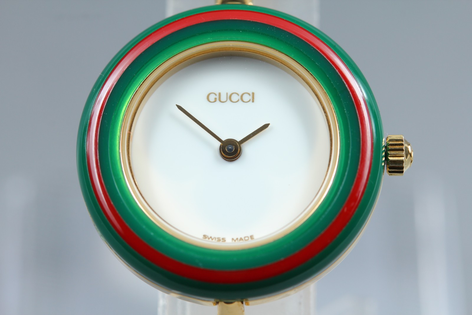 New Batt Gucci Change Bezel 11/12.2 12Color Women's White Quartz Watch JP