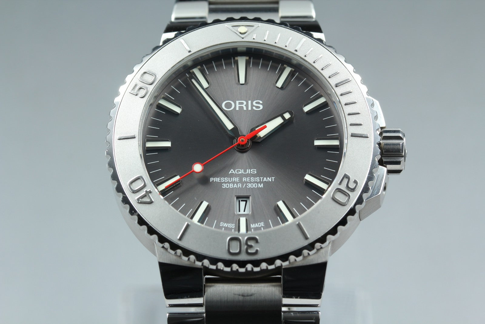 ORIS Aquis Date 01 733 7730 4153 Gray Dial 43mm Automatic Men's Watch [w/Box]