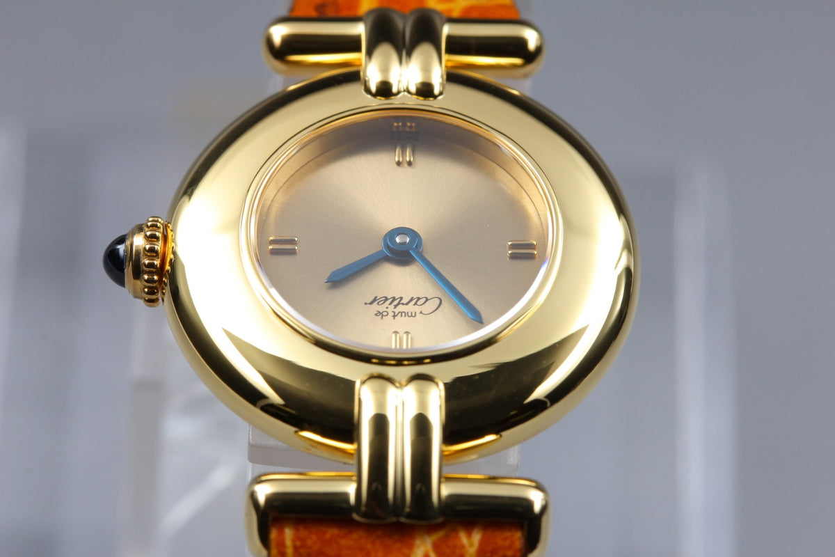 Cartier Must Colisee Vermeil 1902 Gold Women's Quartz Watch Vintage [Pouch]