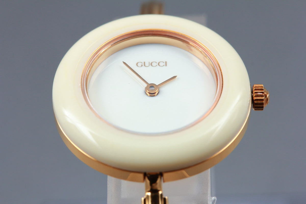 GUCCI Change Bezel 11/12.2 12Color Quartz Women's Watch 25mm Box New Batt JAPAN