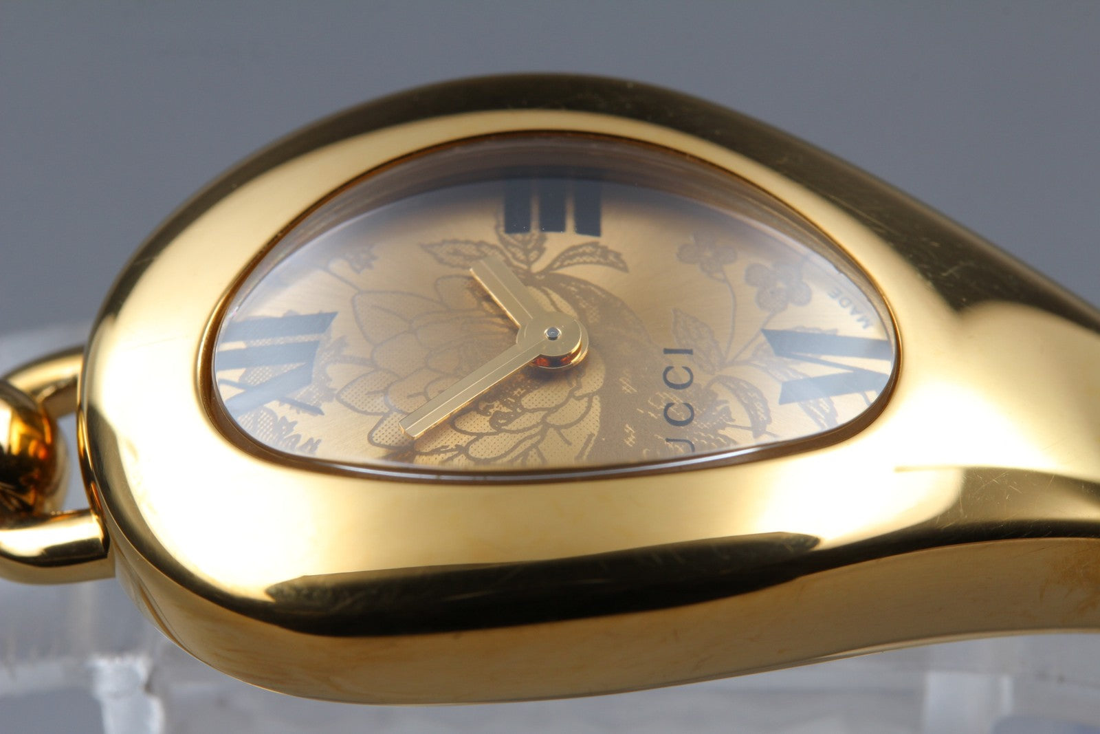 [Exc+5 Box] Gucci 103 Horsebit Gold Floral Dial 21 mm Woman's Quartz Watch