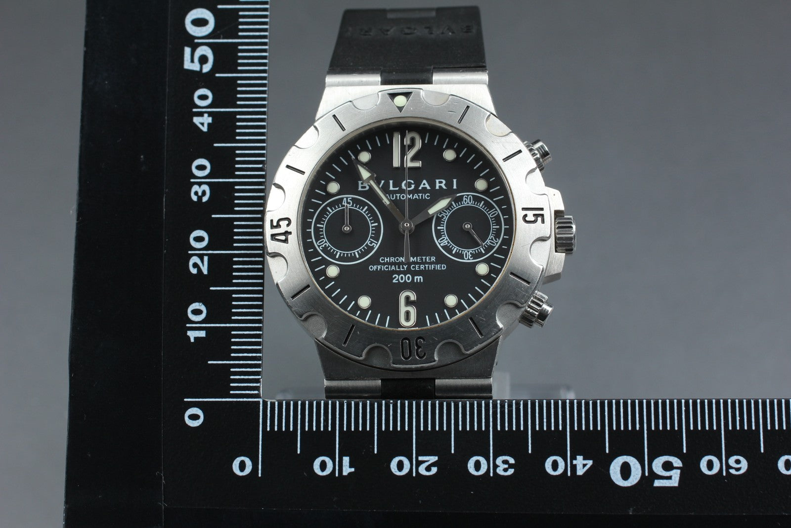 Exc+5* BVLGARI Diagono Scuba SCB38S Automatic Black Men's Watch 38mm From JAPAN