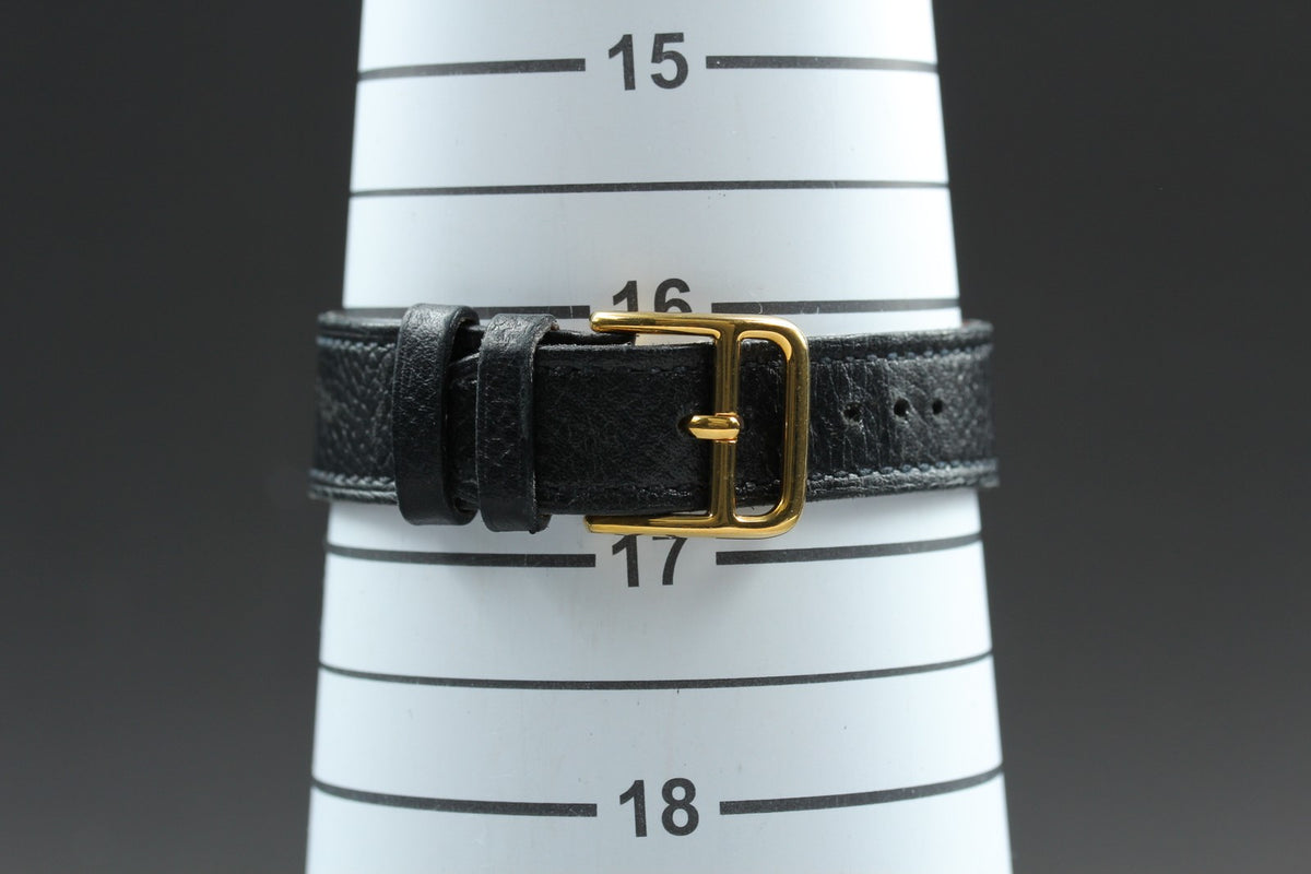HERMES H Watch HH1.201 Gold Black "A" 21mm Woman's Watch Quartz [Box]
