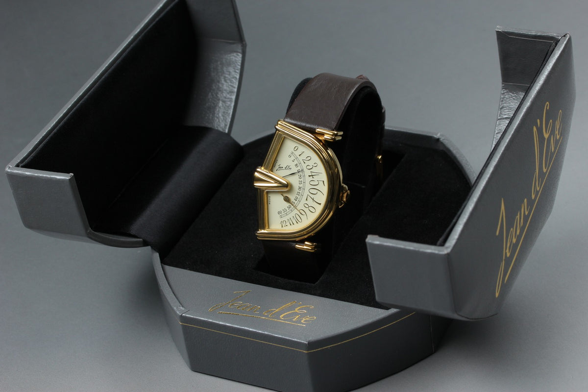 Jean D'Eve Sectora Gold Ivory Dial 30mm Men's Quartz Watch Vintage [Box]