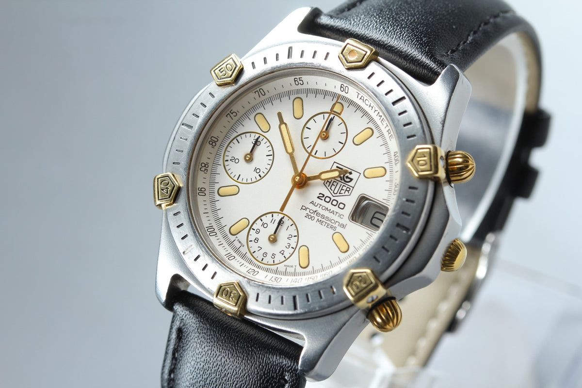 Vintage TAG HEUER 2000 165.806/1 Automatic Chronograph Men's Watch 40mm JAPAN