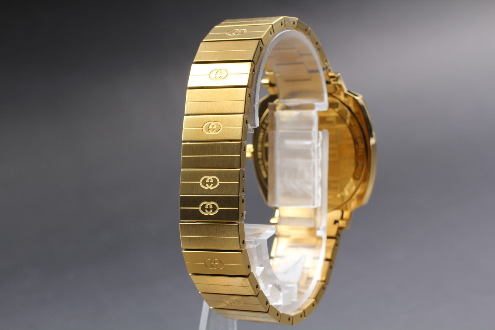 [MINT Box] GUCCI Grip 157.4 YA157403 35mm Gold GG Man's Quartz Watch From JAPAN