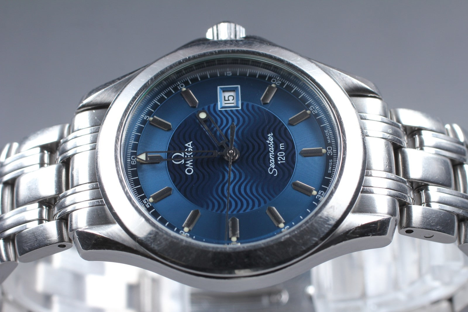Overhauled[Exc+5] OMEGA Seamaster 120m 2511.81 Cal.1538 36mm Blue Qz Men's Watch