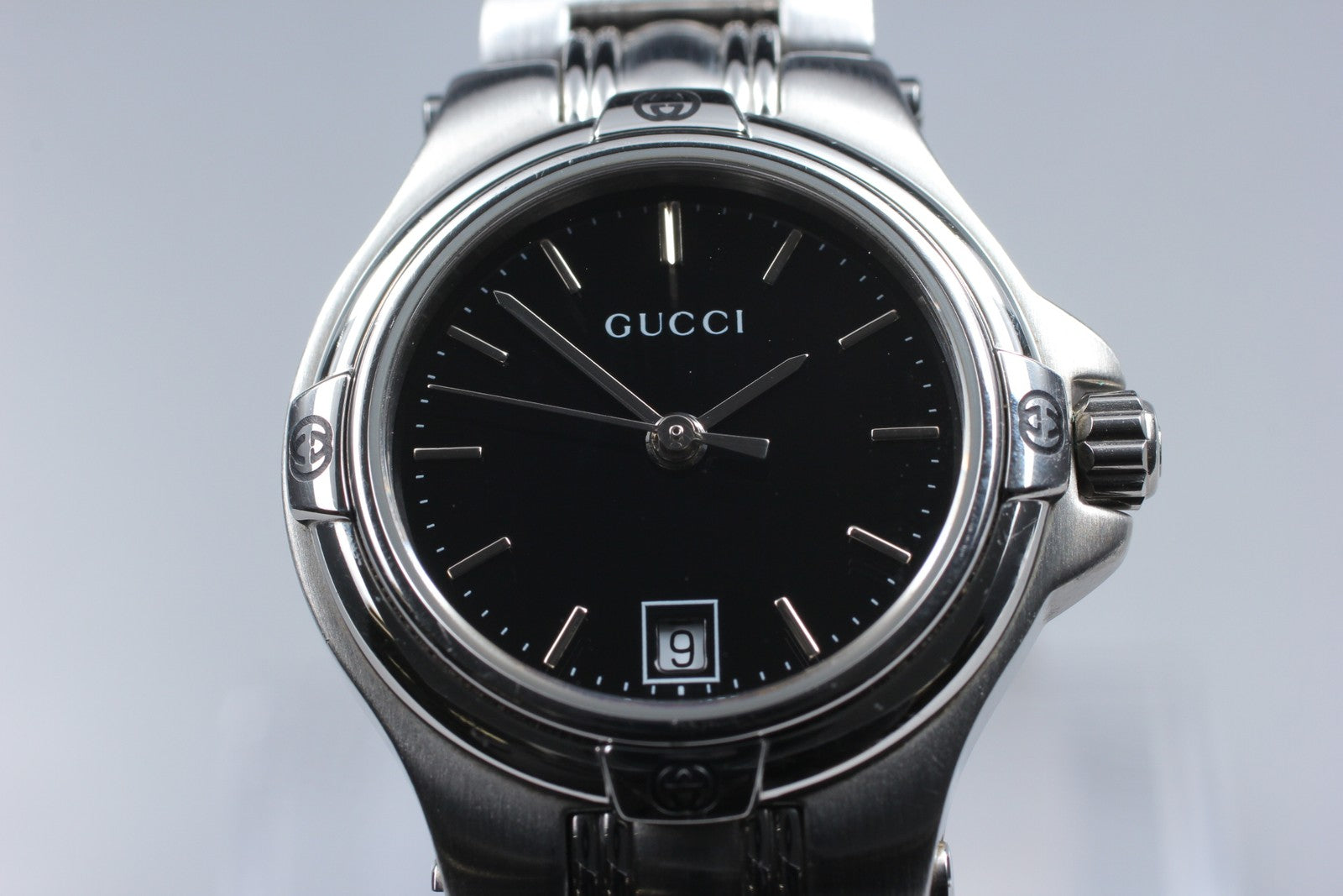 Vintage [Near MINT- Box] Gucci 9040L Black Dial Silver Women’s Quartz Watch