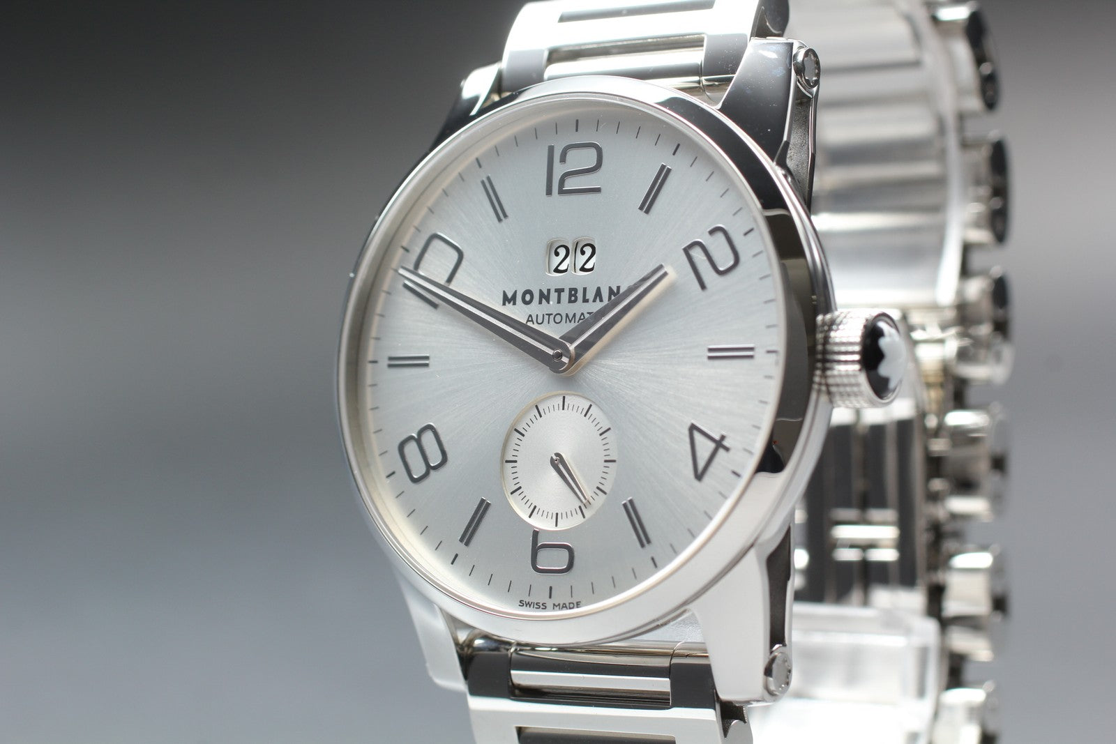 [Near MINT- Box] Montblanc TimeWalker 7050 Silver 42mm Men's Automatic Watch