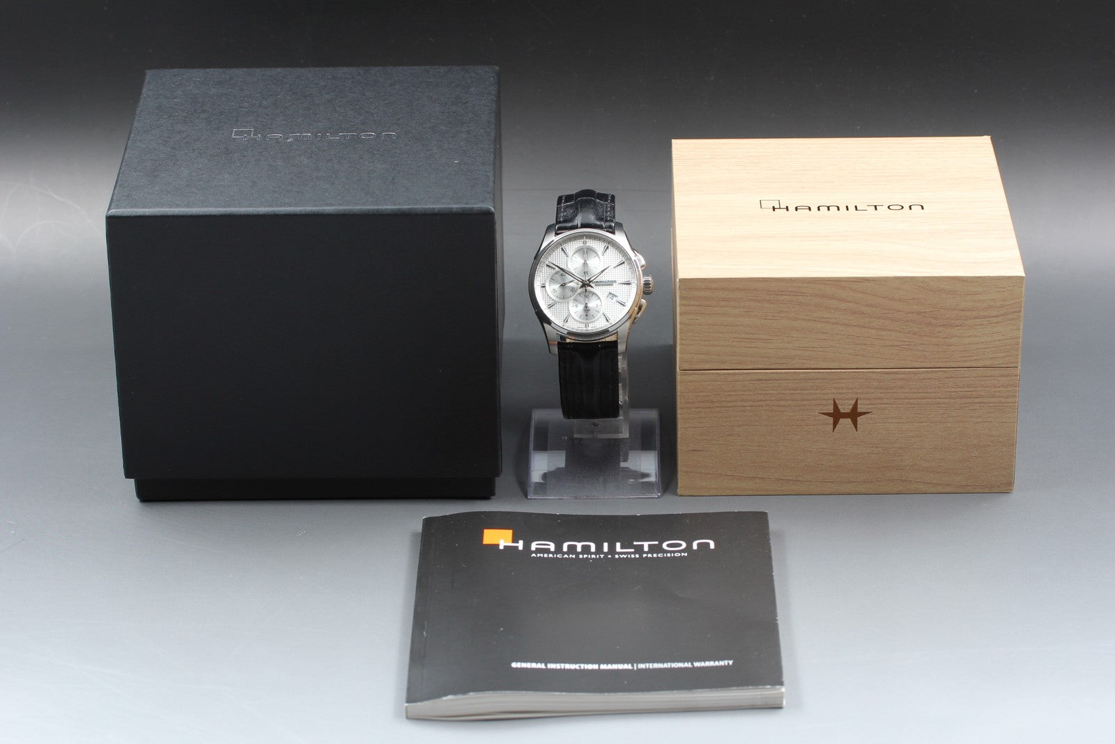 HAMILTON Jazzmaster Auto Chrono H325960 Silver Black Automatic Men's Watch [Box]