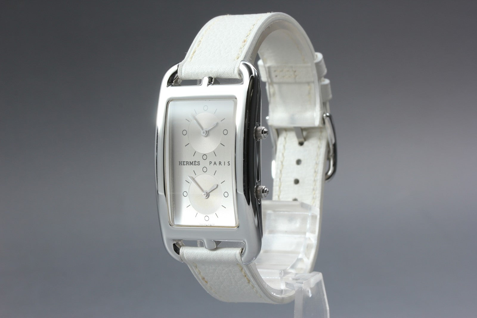 [Overhauled] HERMES Cape Cod Dual Time CC3-510 25mm White Women's Qz Watch Box
