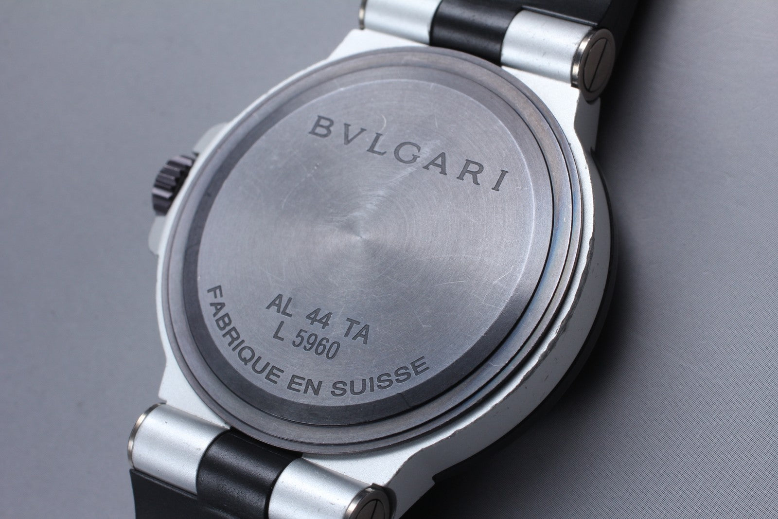 BVLGARI Diagono AL44TA Black Dial Automatic Date Men's Watch 44mm JAPAN