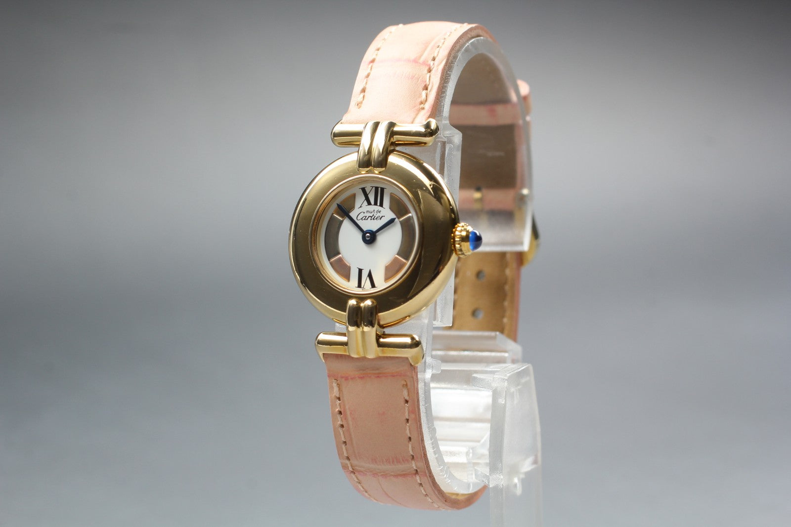Vintage [Exc+5] Cartier Must Colisee Vermeil 590002 Pink Women's Quartz Watch