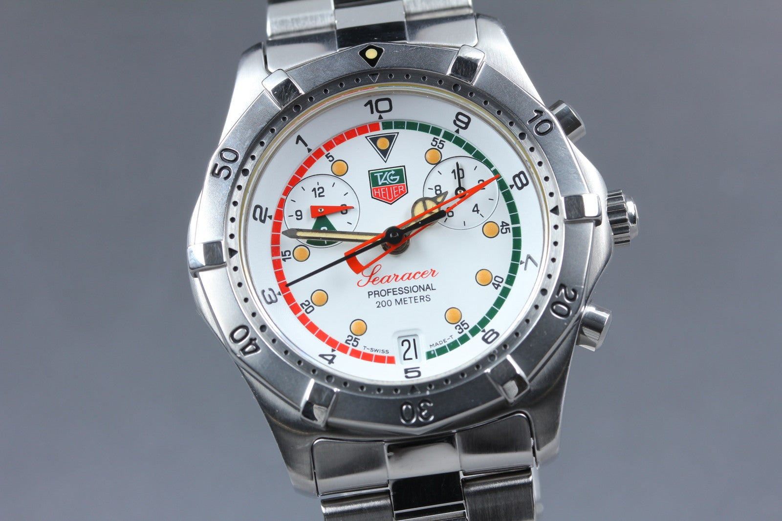 Exc+5*Box TAG HEUER Regatta CK111R White Dial Quartz Men's Watch 39mm From JAPAN